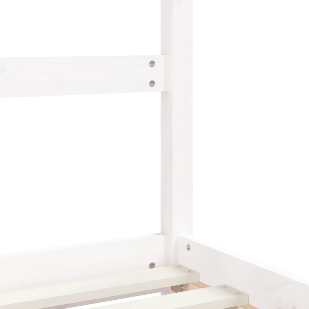 Solid Pine Kids Bed Frame - White, 2x(80x160) cm Sturdy Design
