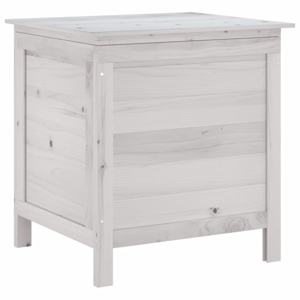 White Solid Fir Wood Garden Storage Box - 50x49x56.5 cm