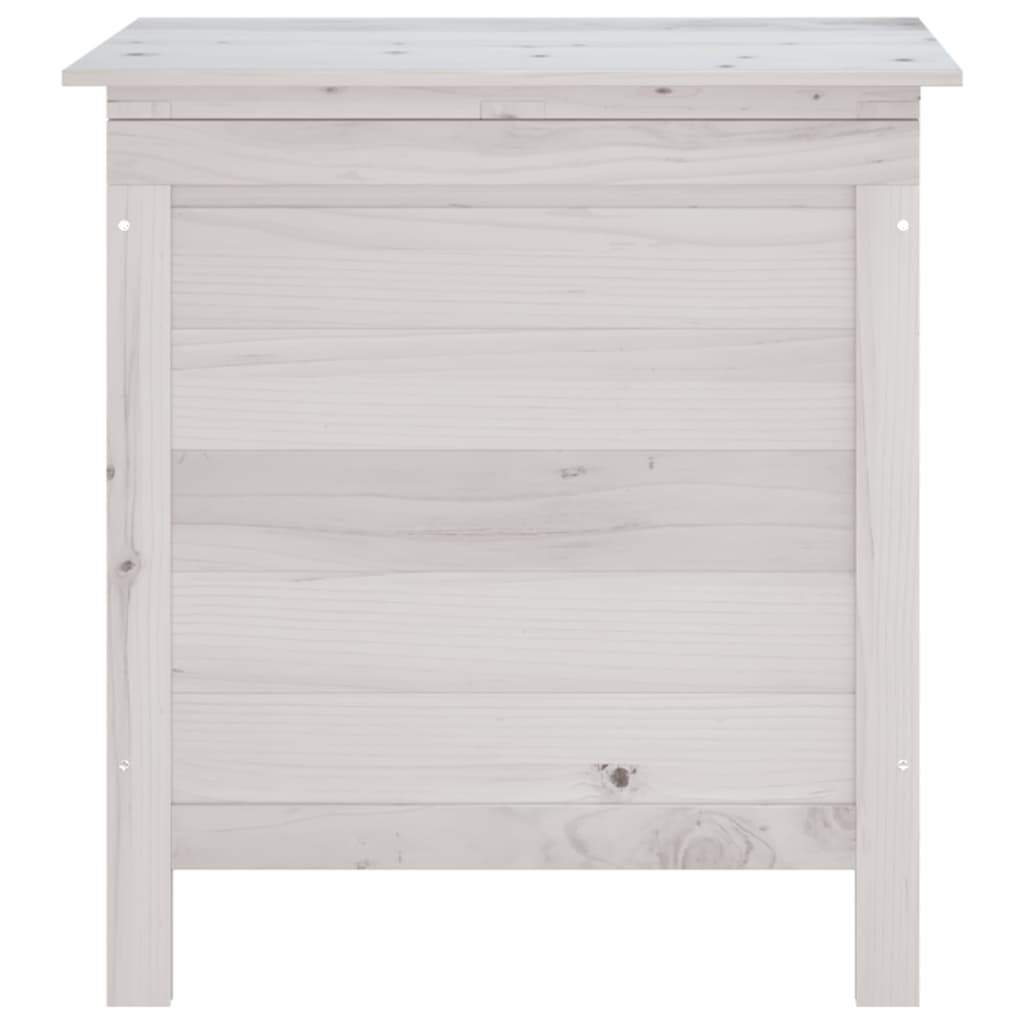 White Solid Fir Wood Garden Storage Box - 50x49x56.5 cm