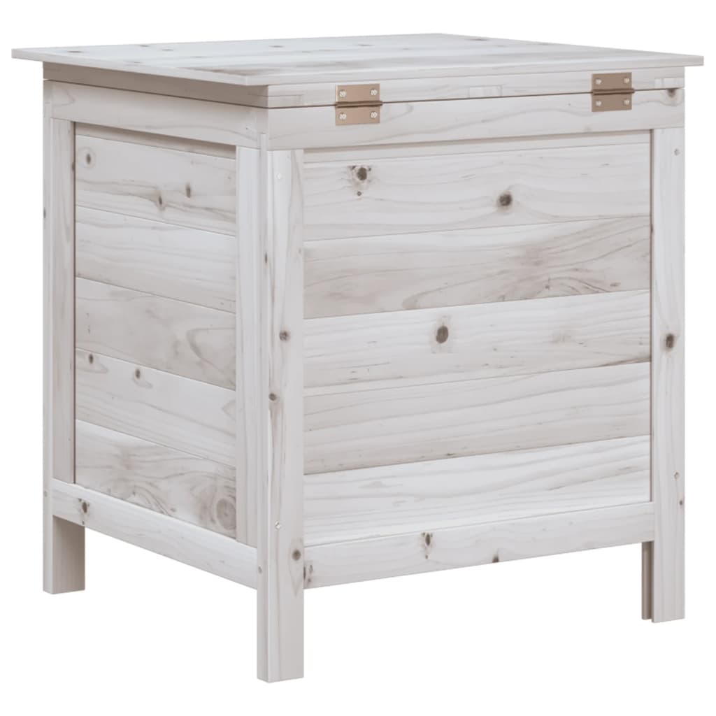 White Solid Fir Wood Garden Storage Box - 50x49x56.5 cm