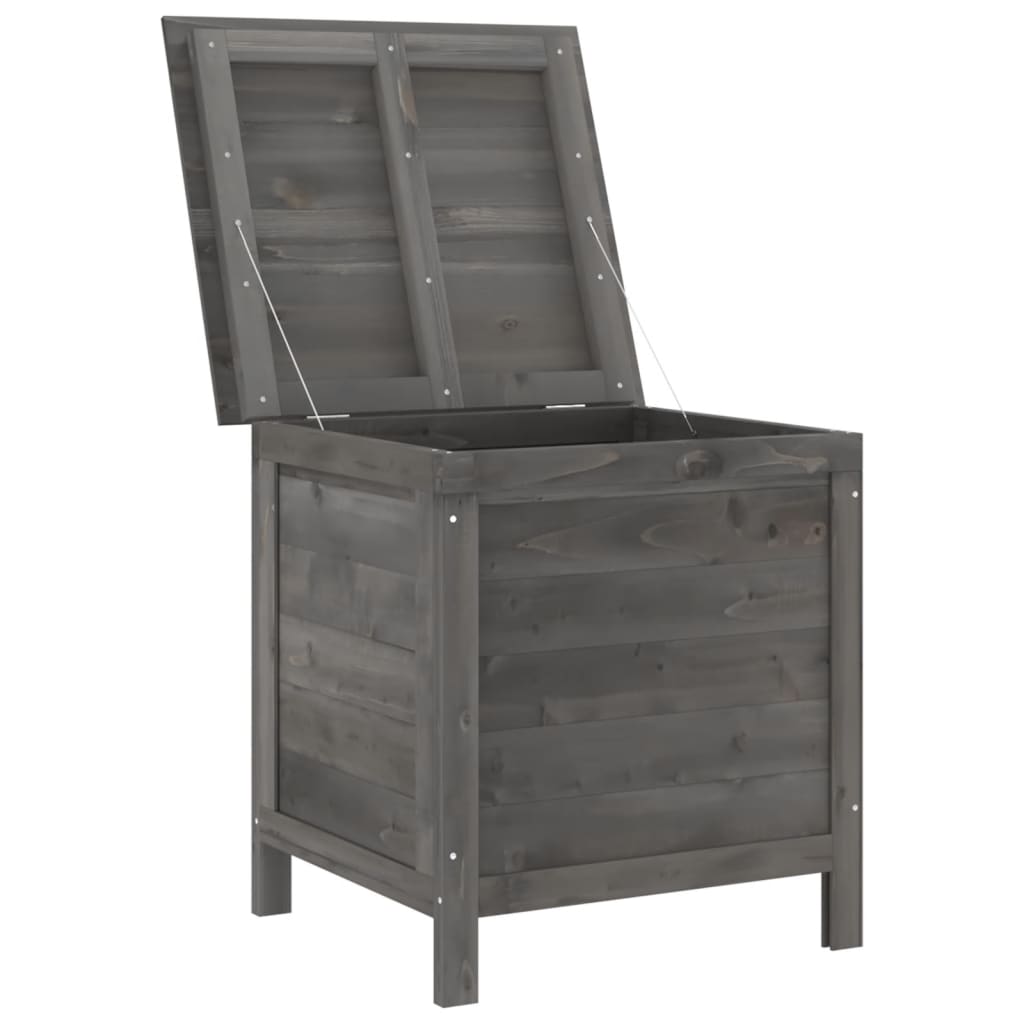 Solid Fir Garden Storage Box Anthracite 50x49x56.5 cm