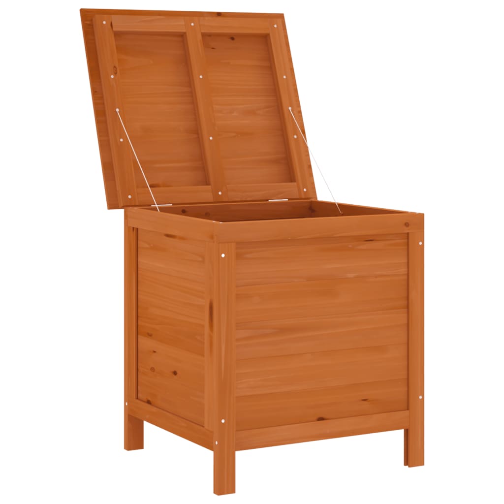 Solid Wood Fir Garden Storage Box - Brown 50x49x56.5 cm