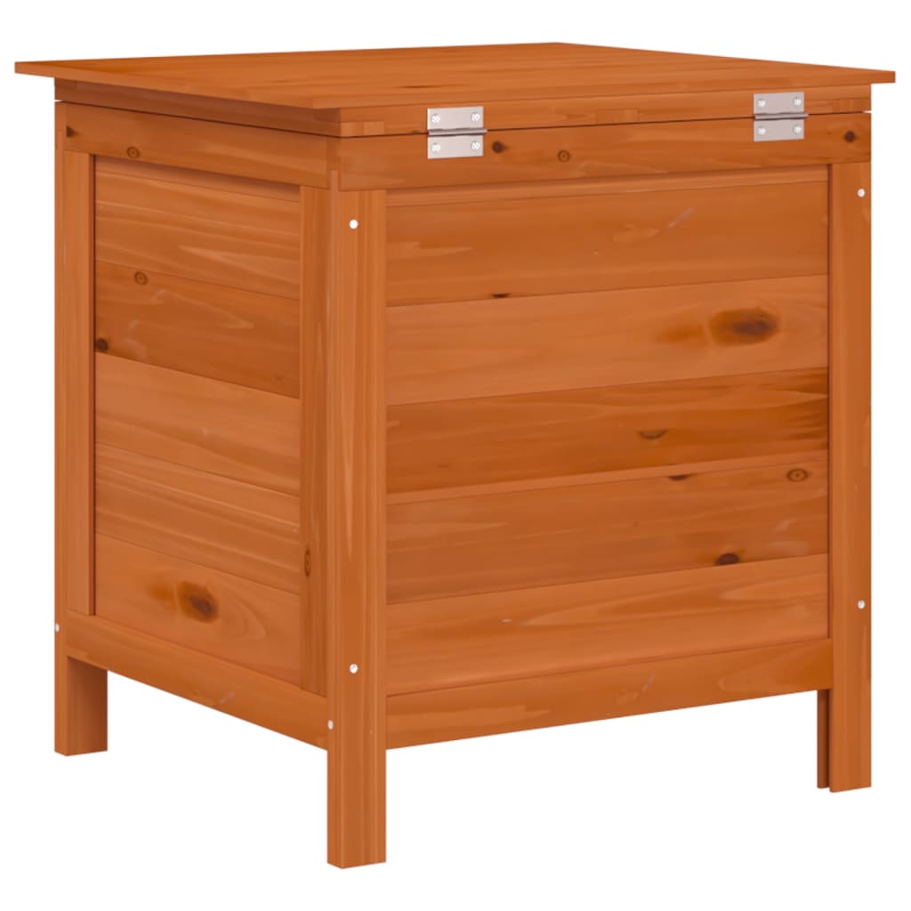 Solid Wood Fir Garden Storage Box - Brown 50x49x56.5 cm
