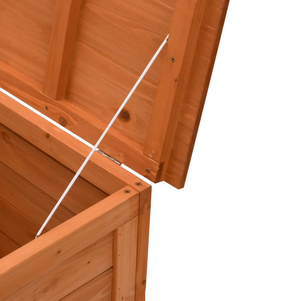 Solid Wood Fir Garden Storage Box - Brown 50x49x56.5 cm