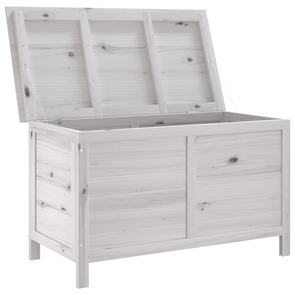 White Solid Wood Fir Garden Storage Box (99x49.5x58.5 cm)