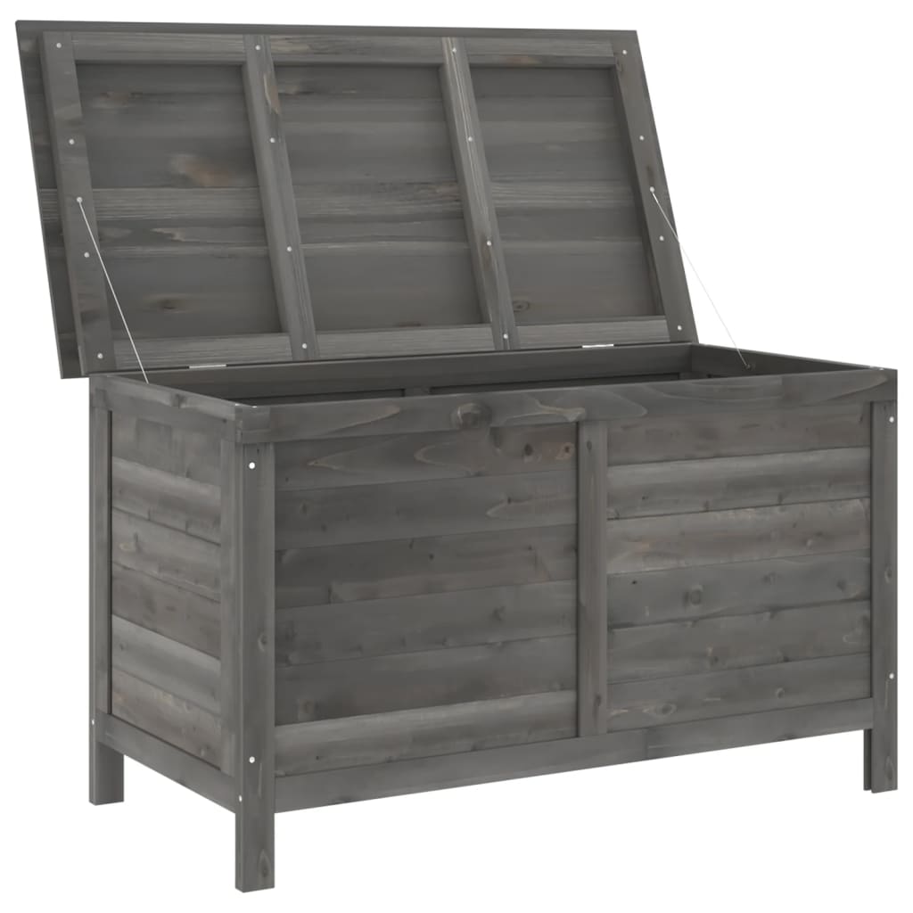 Anthracite Solid Fir Wood Garden Storage Box 99x49.5x58.5 cm
