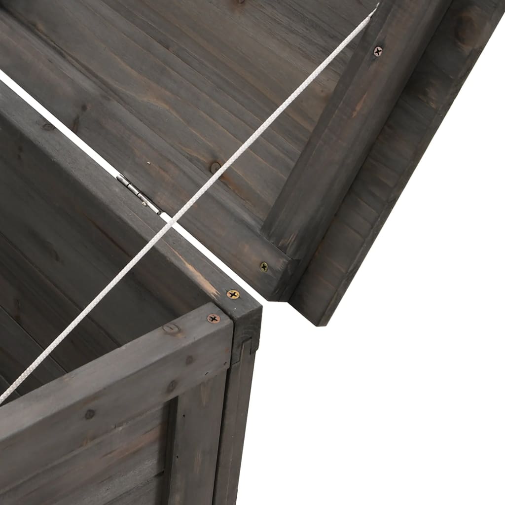 Anthracite Solid Fir Wood Garden Storage Box 99x49.5x58.5 cm