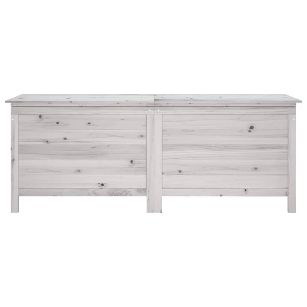 White Fir Wood Garden Storage Box 150x50x56.5 cm - Solid & Stylish