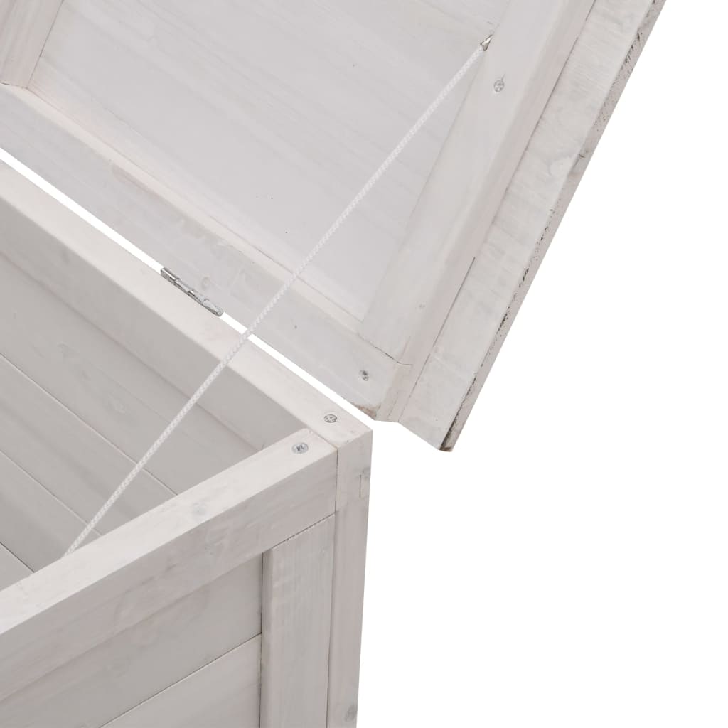 White Fir Wood Garden Storage Box 150x50x56.5 cm - Solid & Stylish