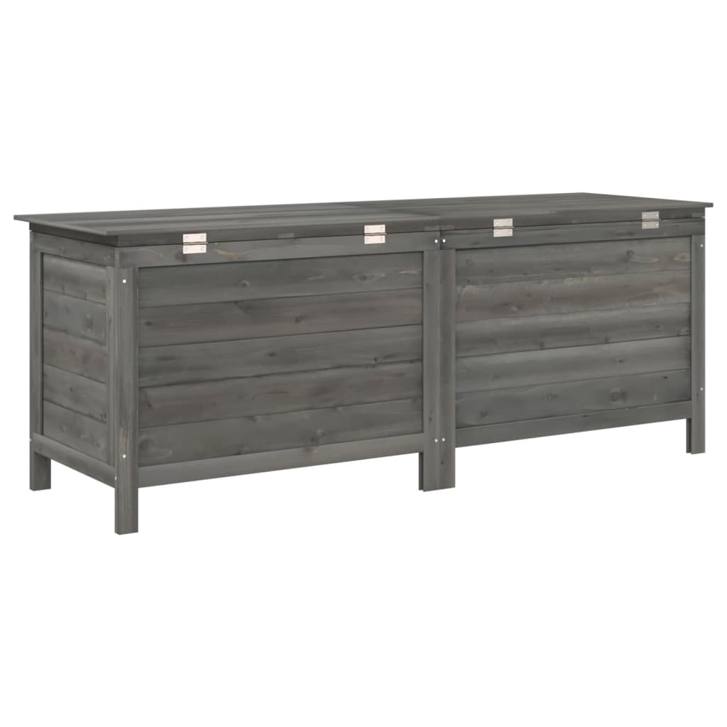 Anthracite Solid Fir Wood Garden Storage Box 150x50x56.5 cm