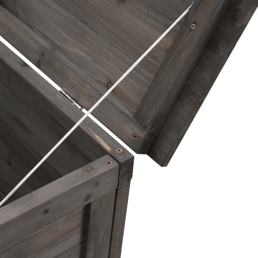Anthracite Solid Fir Wood Garden Storage Box 150x50x56.5 cm