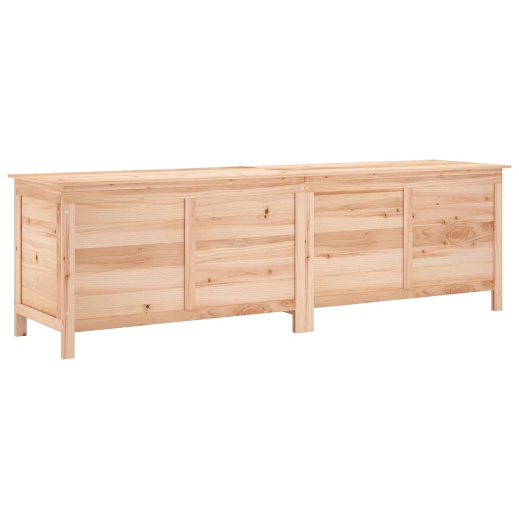 Solid Wood Fir Garden Storage Box - 198.5x50x56.5 cm Durable Design