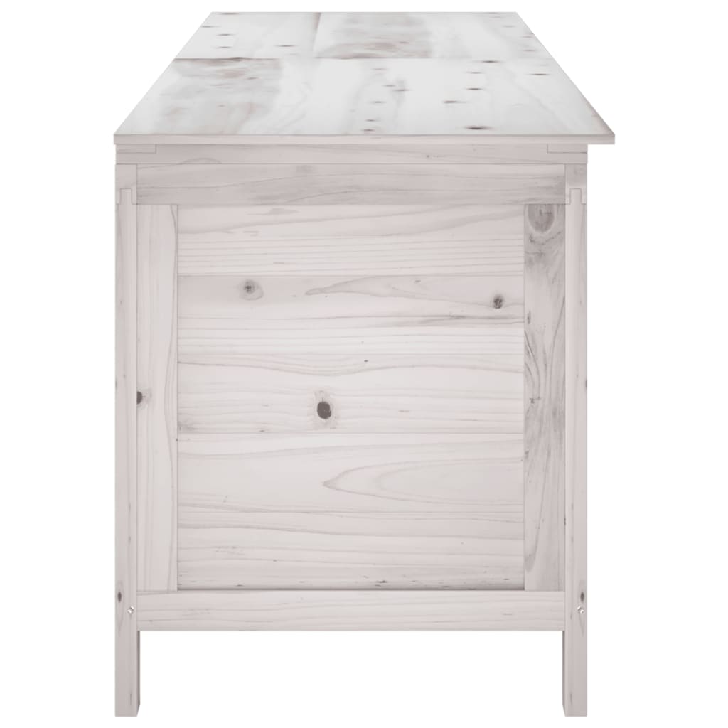 White Solid Fir Wood Garden Storage Box 198.5x50x56.5 cm