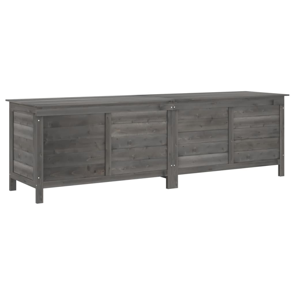 Anthracite Solid Wood Fir Garden Storage Box 198.5x50x56.5 cm