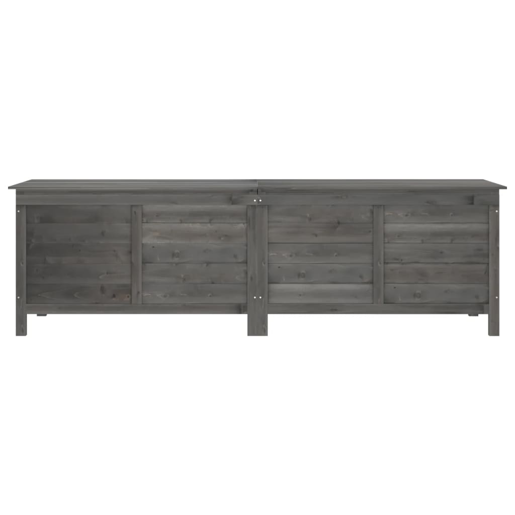 Anthracite Solid Wood Fir Garden Storage Box 198.5x50x56.5 cm