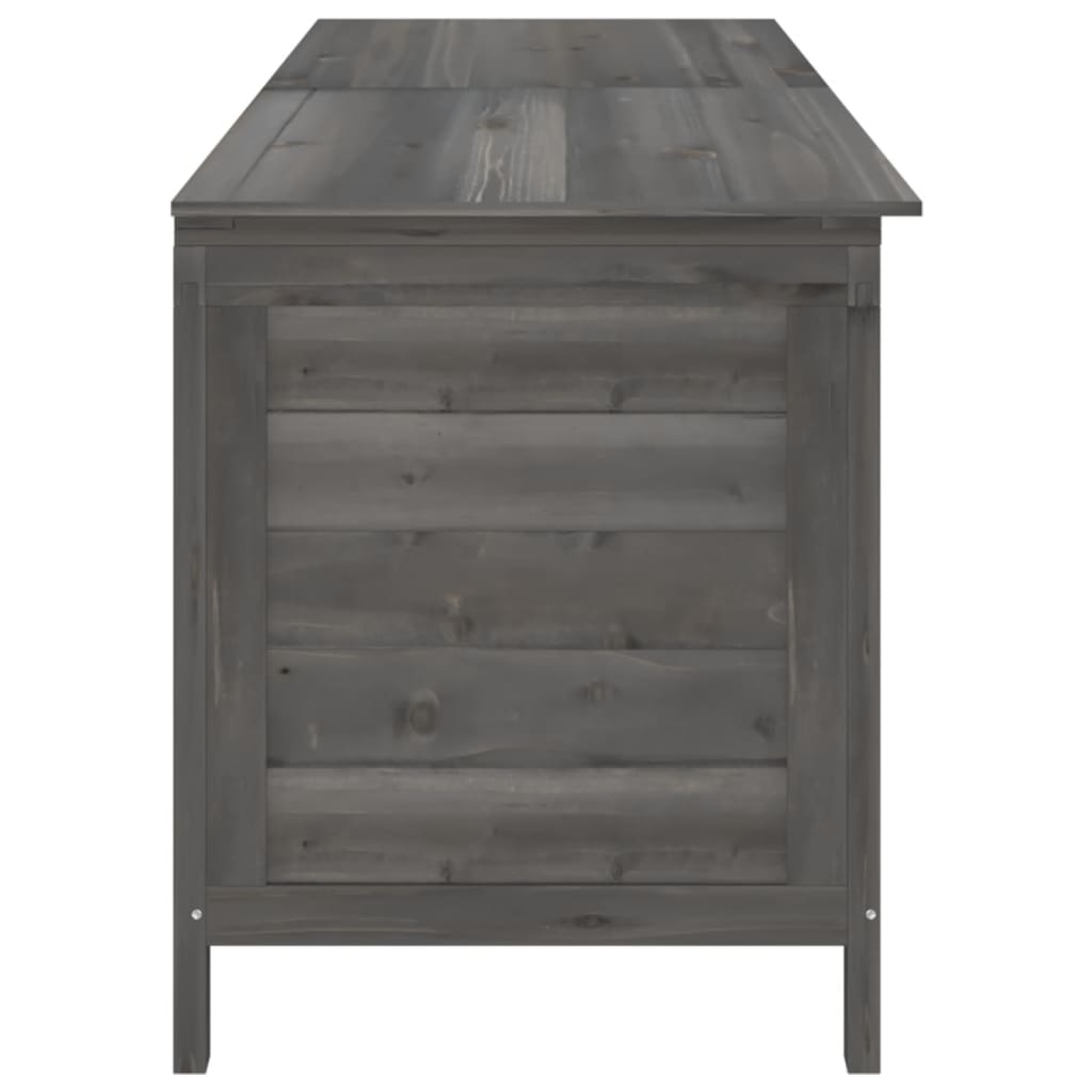Anthracite Solid Wood Fir Garden Storage Box 198.5x50x56.5 cm