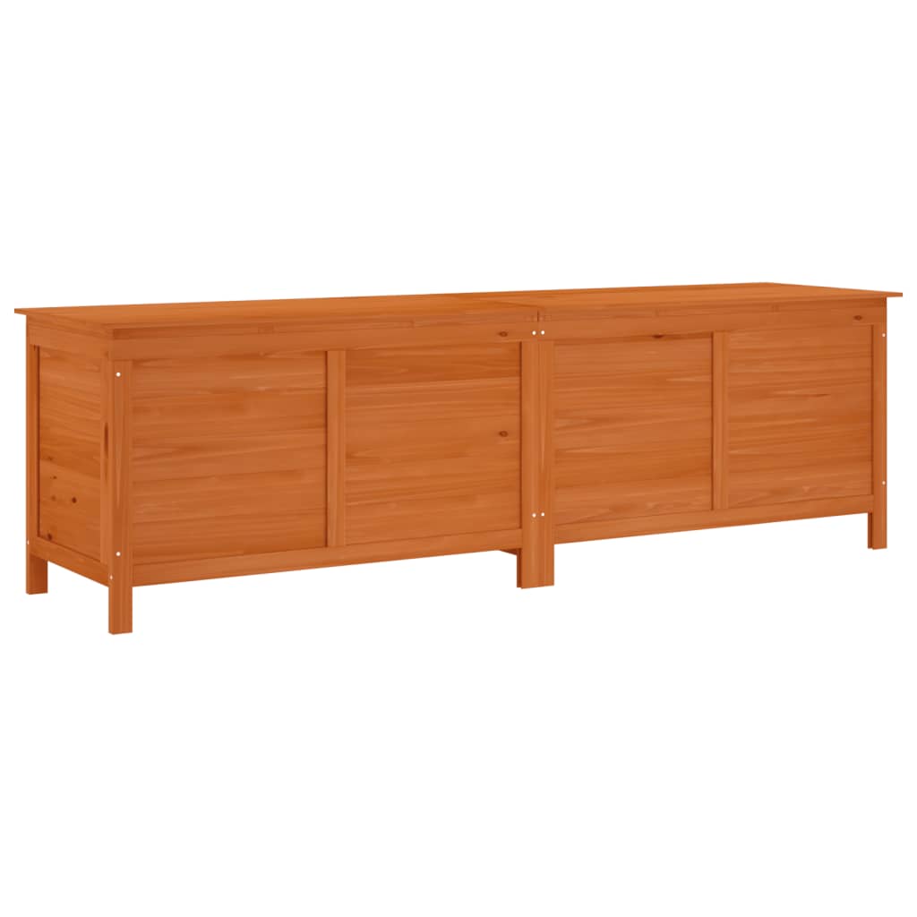 Solid Wood Fir Garden Storage Box - Brown, 198.5x50x56.5 cm