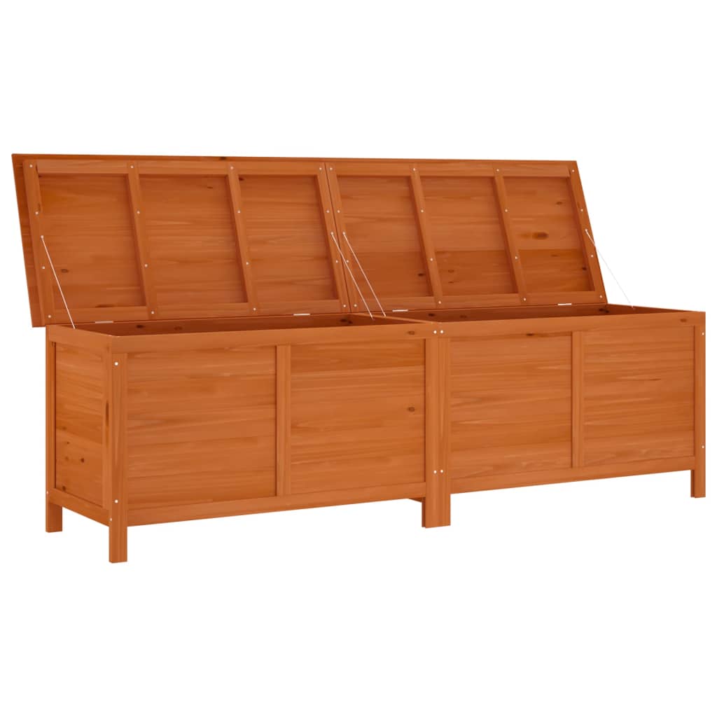 Solid Wood Fir Garden Storage Box - Brown, 198.5x50x56.5 cm