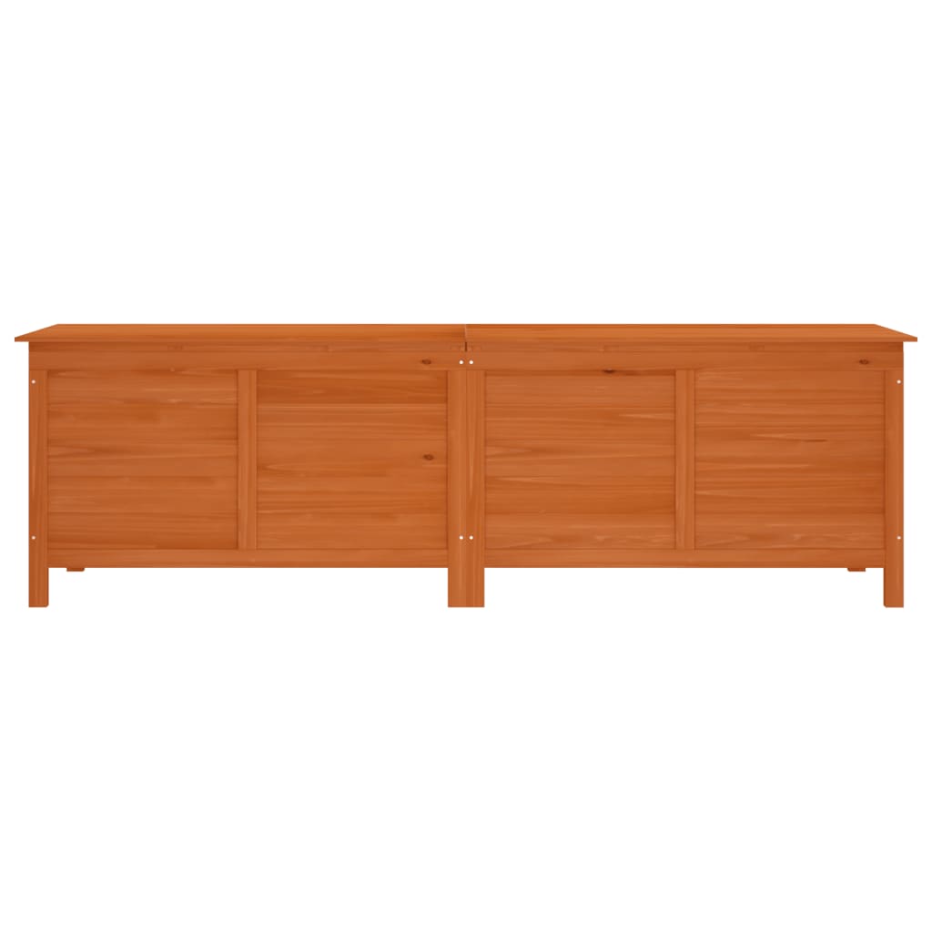 Solid Wood Fir Garden Storage Box - Brown, 198.5x50x56.5 cm