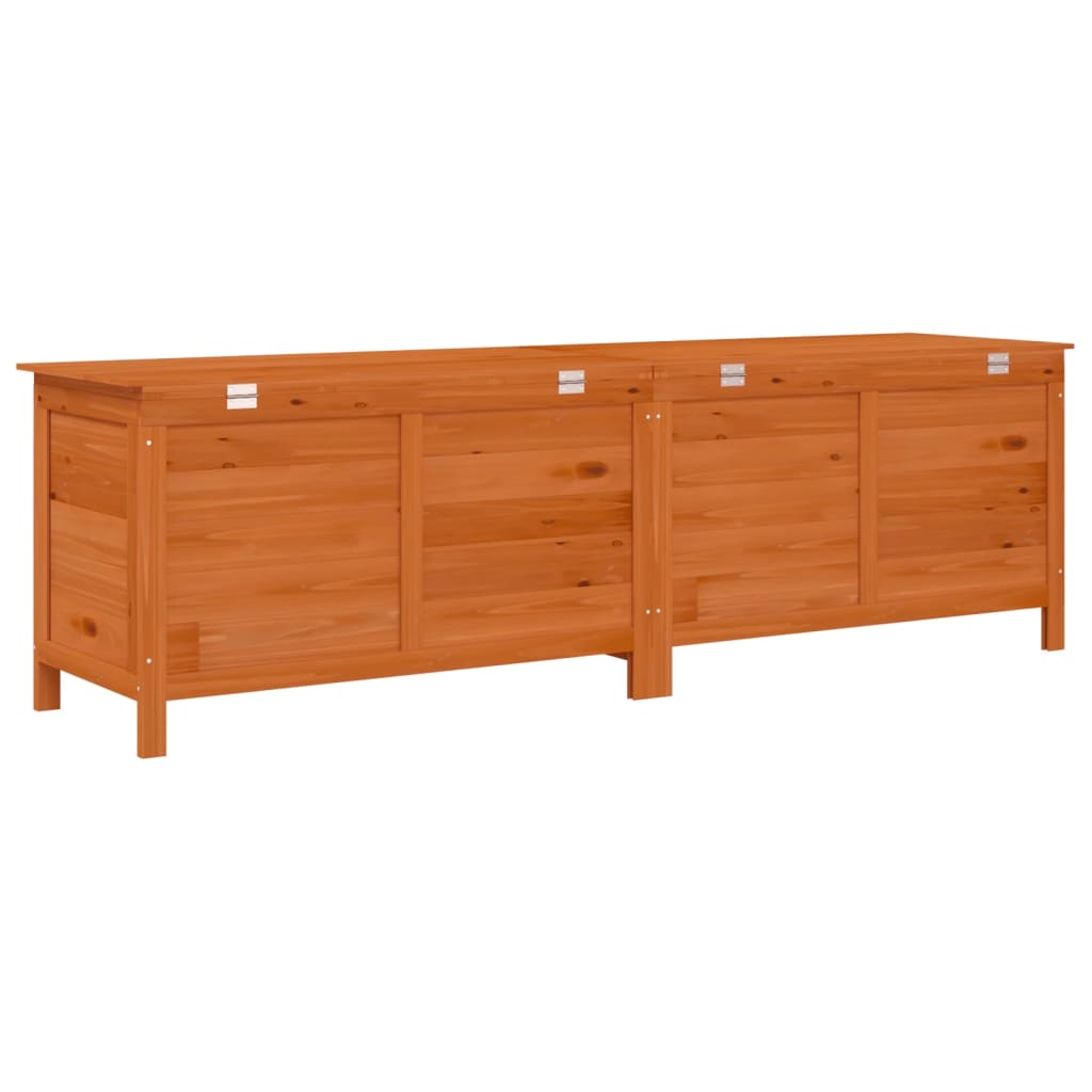 Solid Wood Fir Garden Storage Box - Brown, 198.5x50x56.5 cm