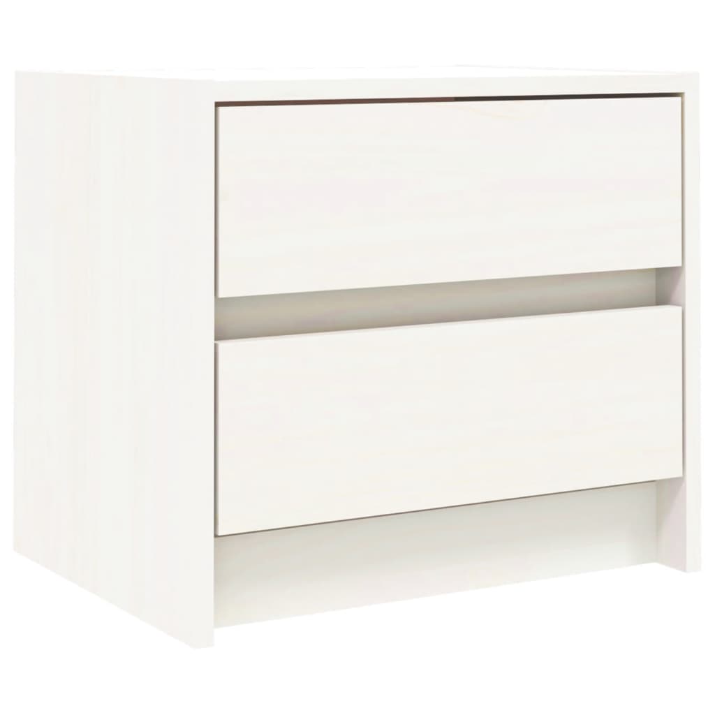 White Solid Pine Bedside Cabinet 40x31x35.5 cm