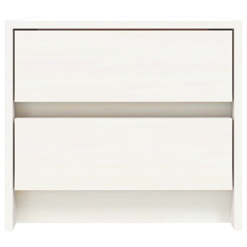 White Solid Pine Bedside Cabinet 40x31x35.5 cm