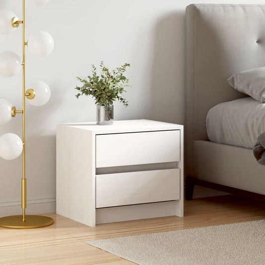 White Solid Pine Bedside Cabinet 40x31x35.5 cm