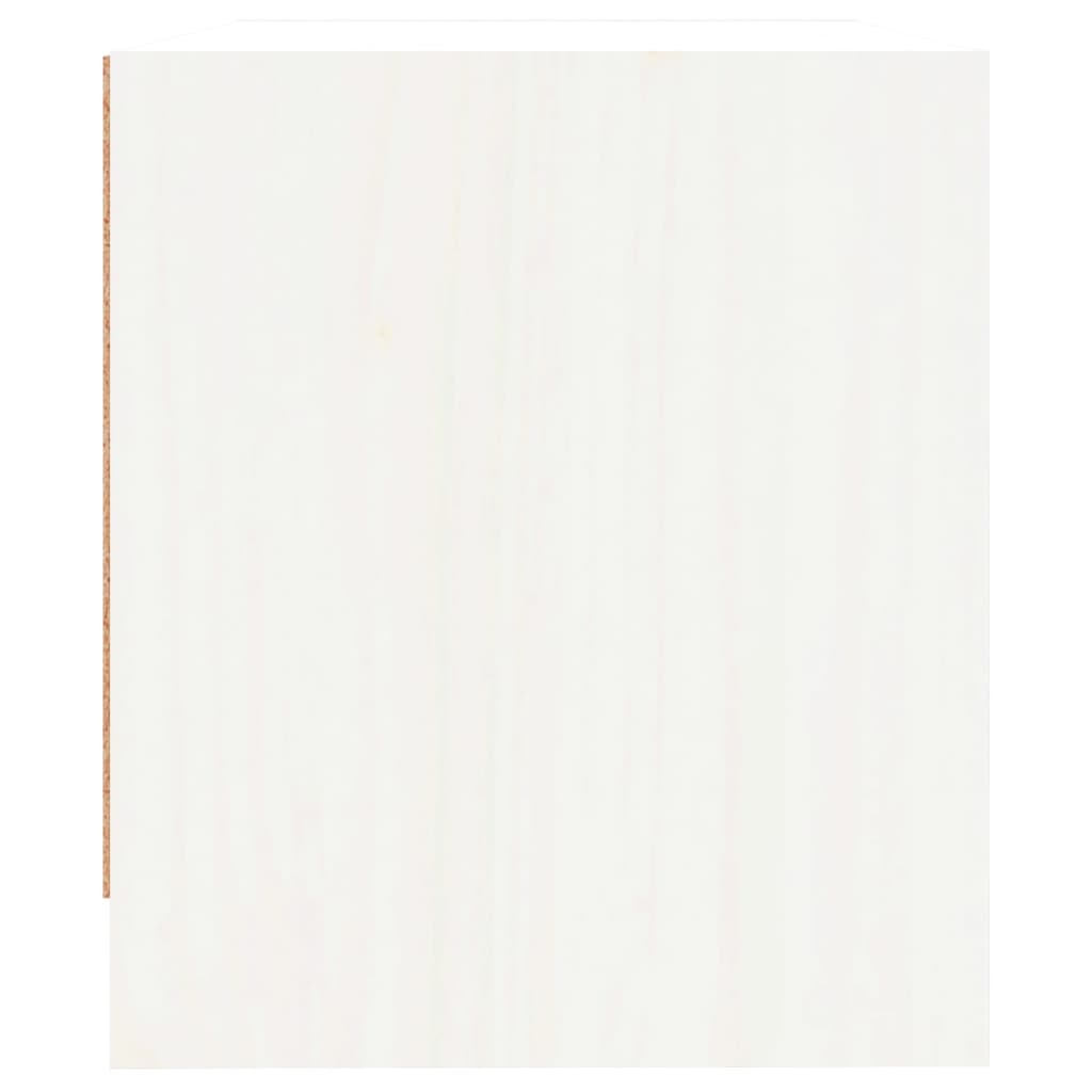 White Solid Pine Bedside Cabinets - Set of 2, 40x31x35.5 cm