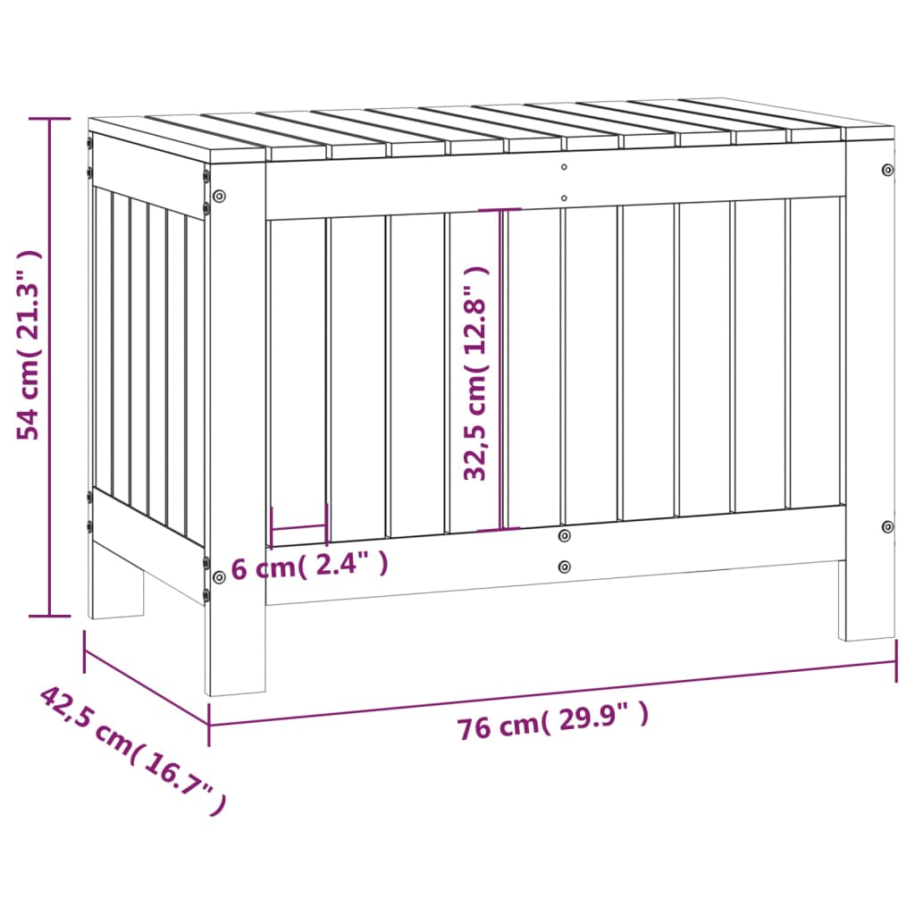 Solid Pine Garden Storage Box 76x42.5x54 cm - Durable Wood Solution