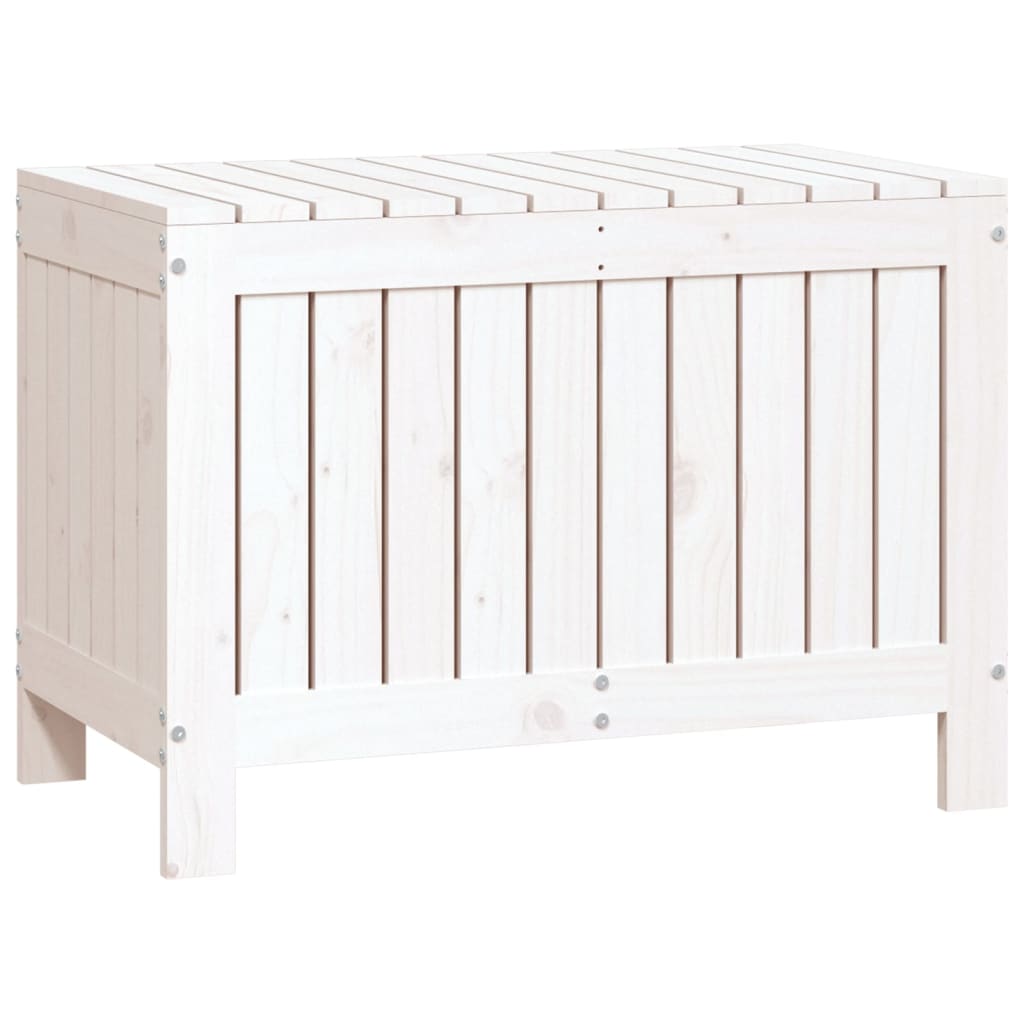 Solid Pine Garden Storage Box, White 76x42.5x54 cm