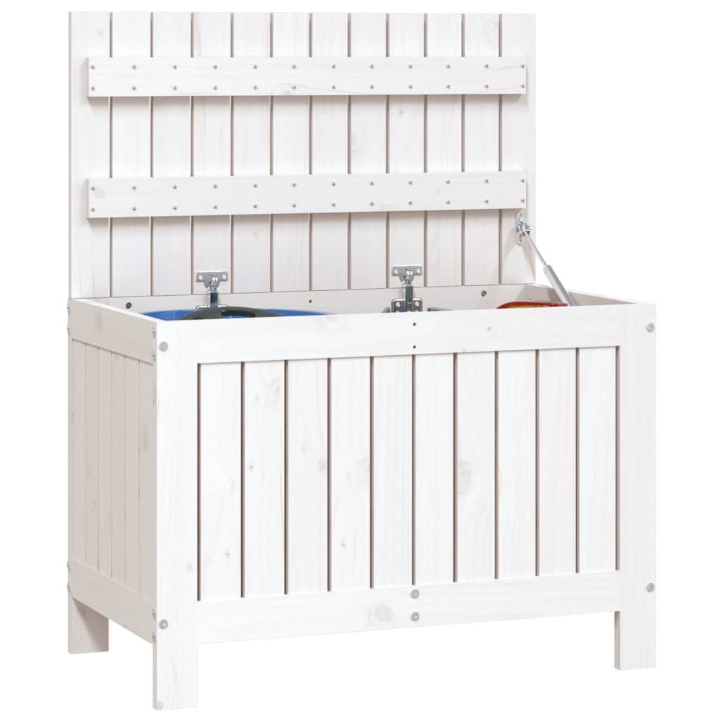 Solid Pine Garden Storage Box, White 76x42.5x54 cm