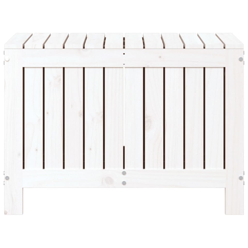 Solid Pine Garden Storage Box, White 76x42.5x54 cm