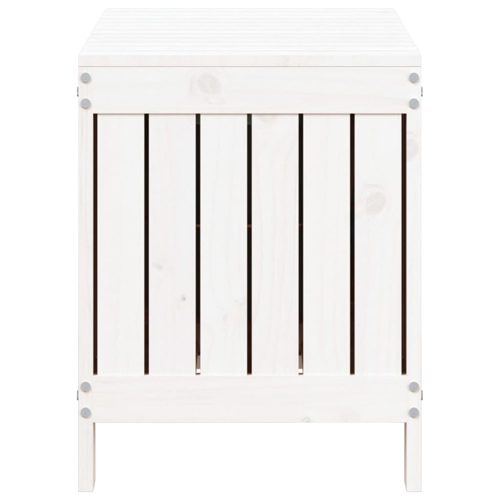 Solid Pine Garden Storage Box, White 76x42.5x54 cm