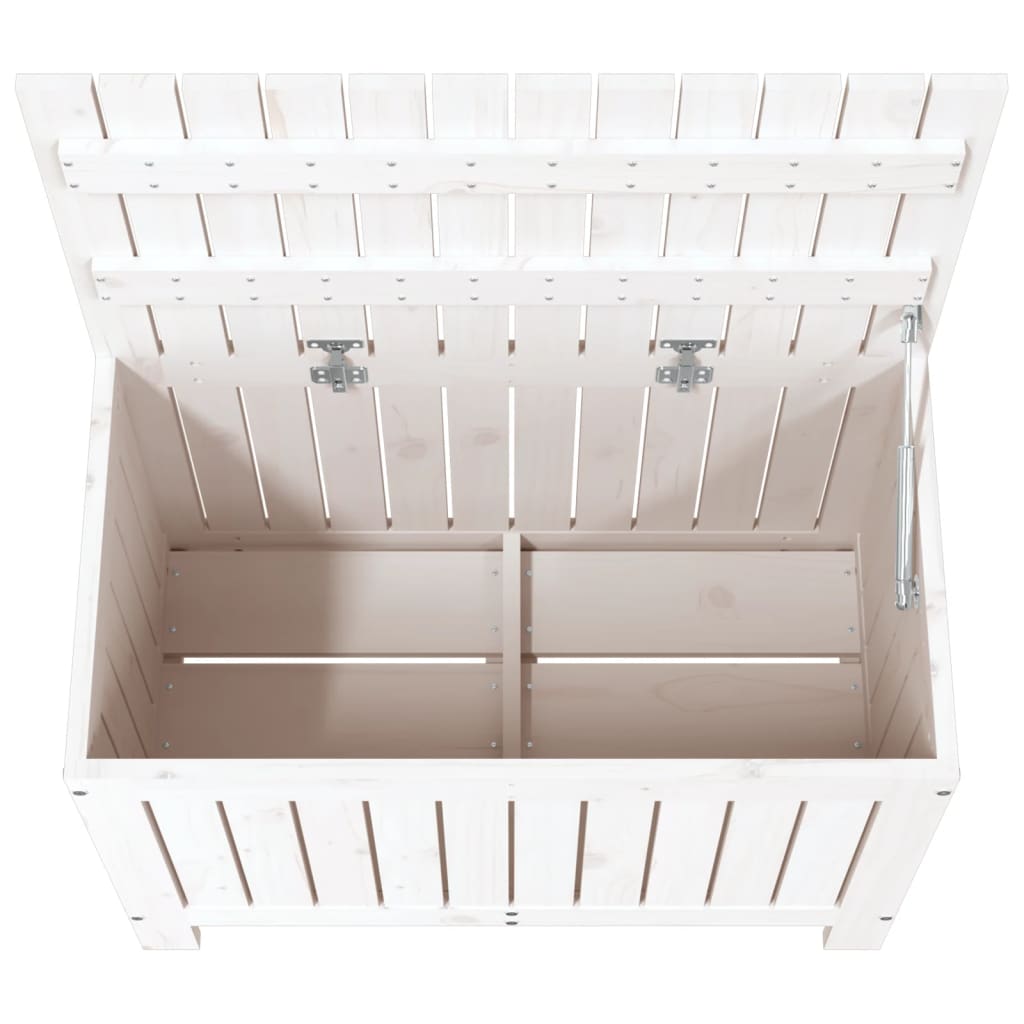 Solid Pine Garden Storage Box, White 76x42.5x54 cm