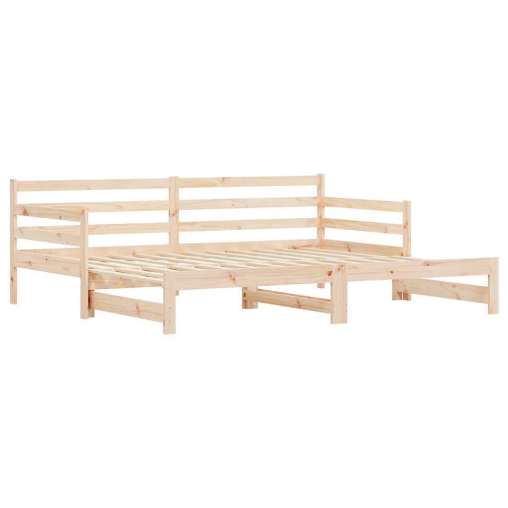 Solid Wood Daybed with Trundle 90x200 cm - Mattress Not Included