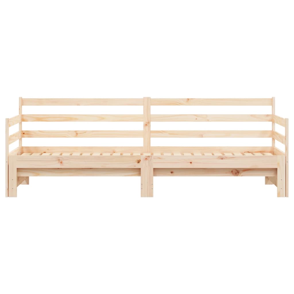 Solid Wood Daybed with Trundle 90x200 cm - Mattress Not Included