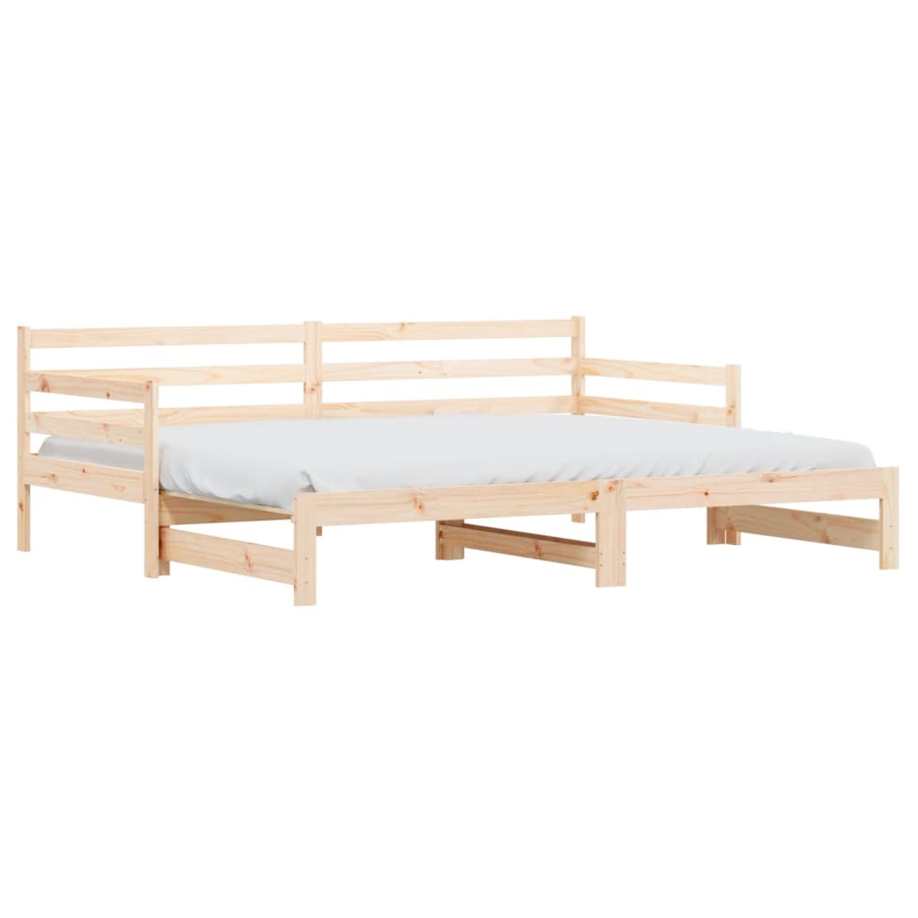 Solid Wood Daybed with Trundle 80x200 cm - Mattress Not Included
