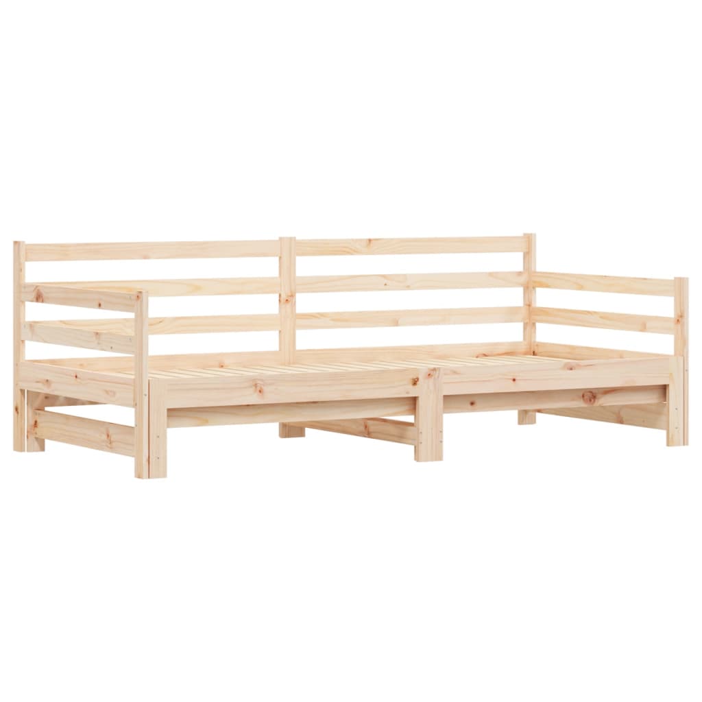 Solid Wood Daybed with Trundle 80x200 cm - Mattress Not Included
