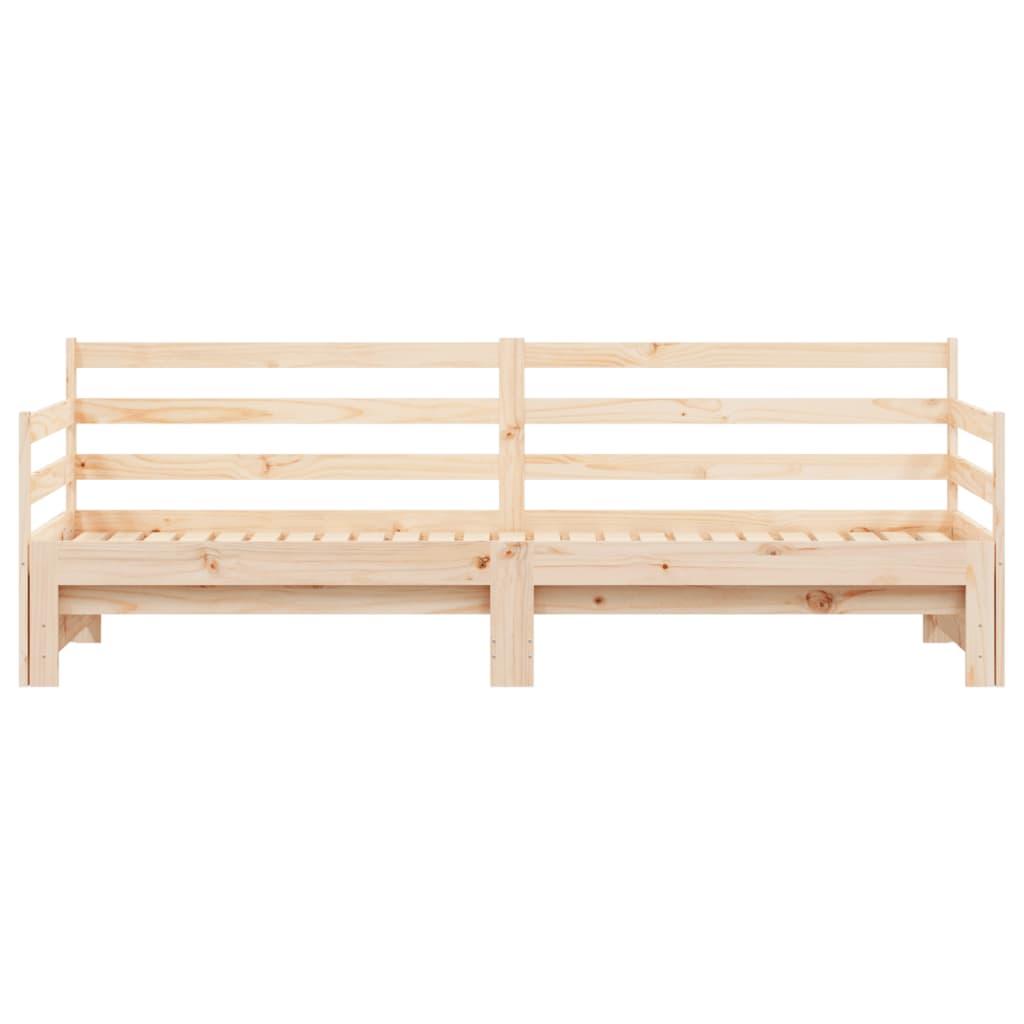 Solid Wood Daybed with Trundle 80x200 cm - Mattress Not Included