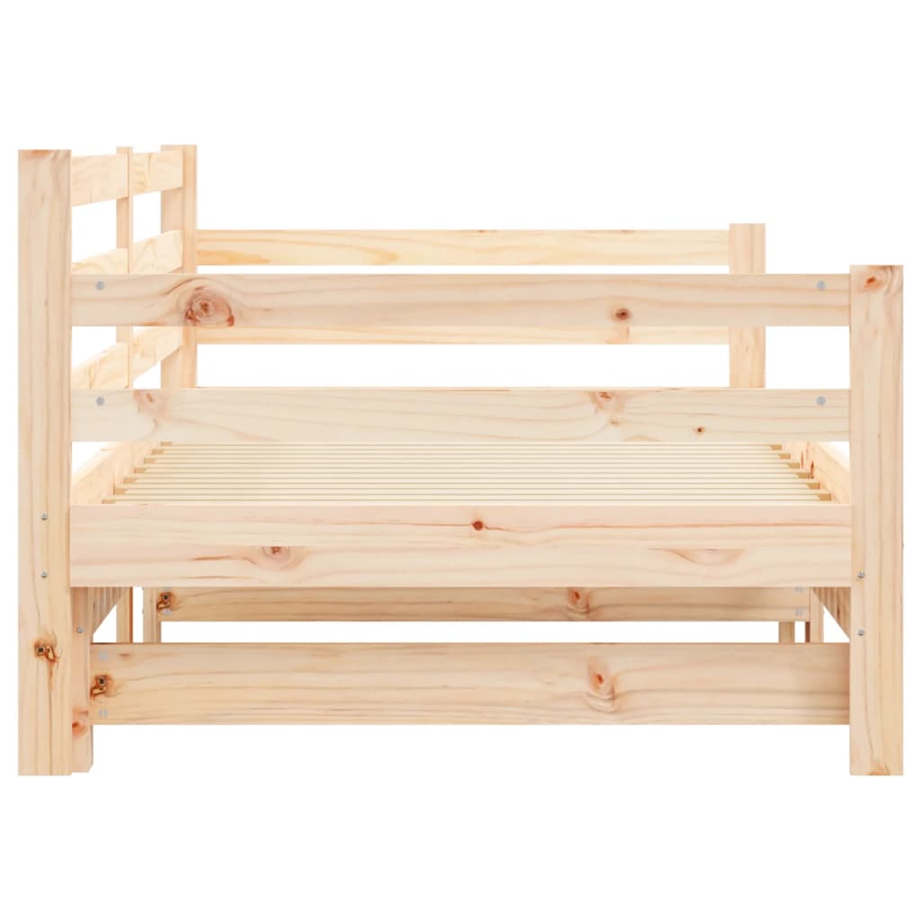 Solid Wood Daybed with Trundle 80x200 cm - Mattress Not Included