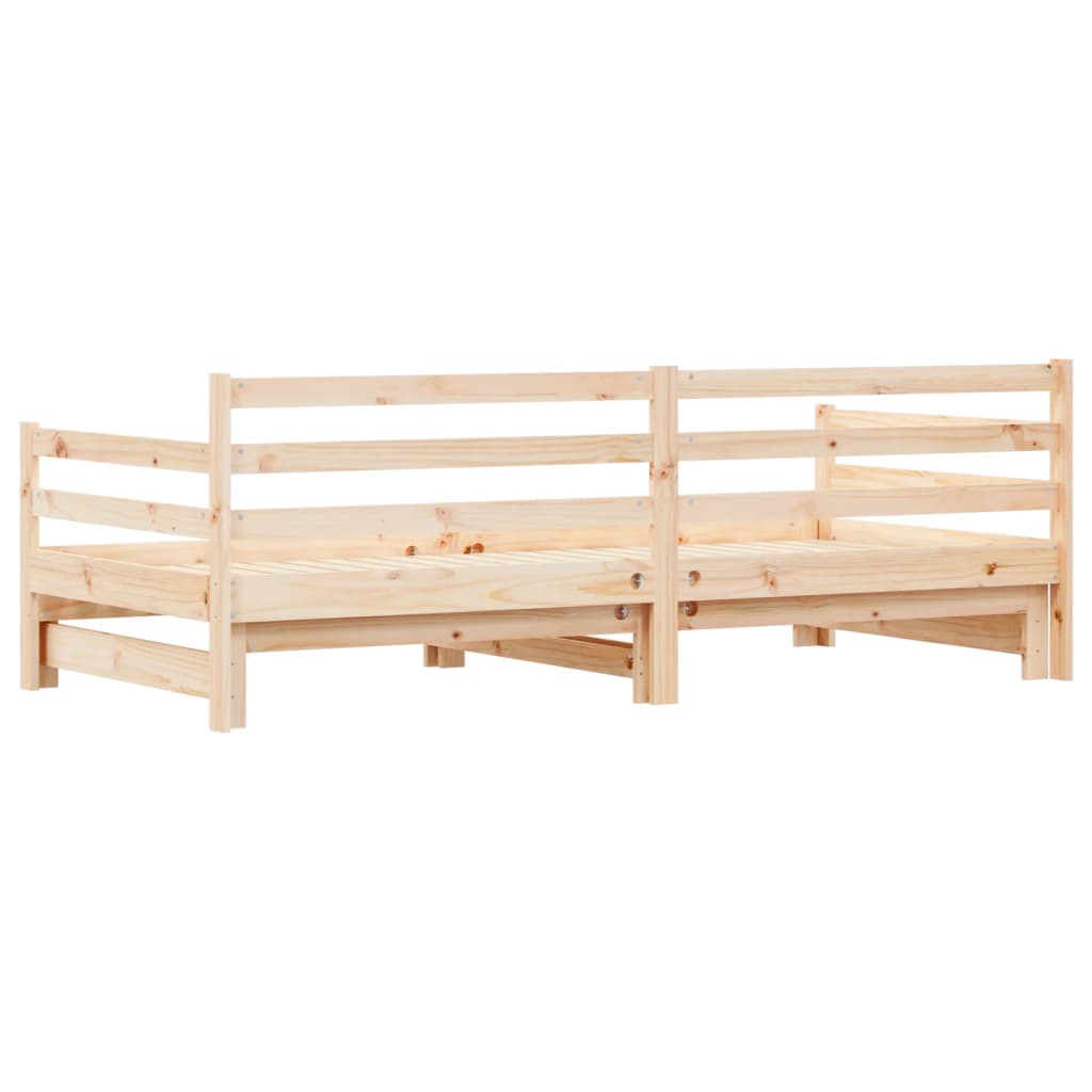 Solid Wood Daybed with Trundle 80x200 cm - Mattress Not Included