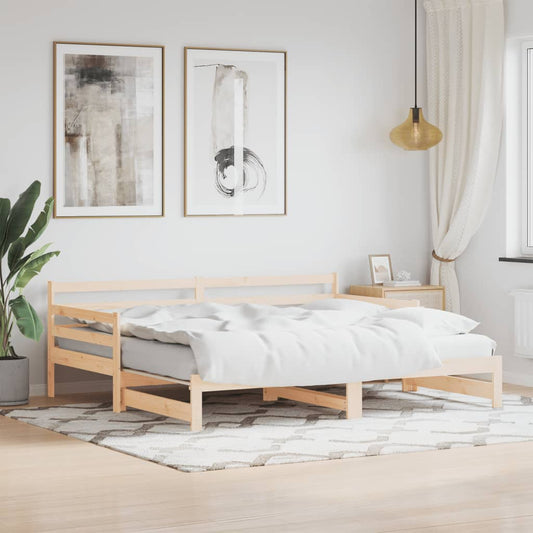 Solid Wood Daybed with Trundle 80x200 cm - Mattress Not Included