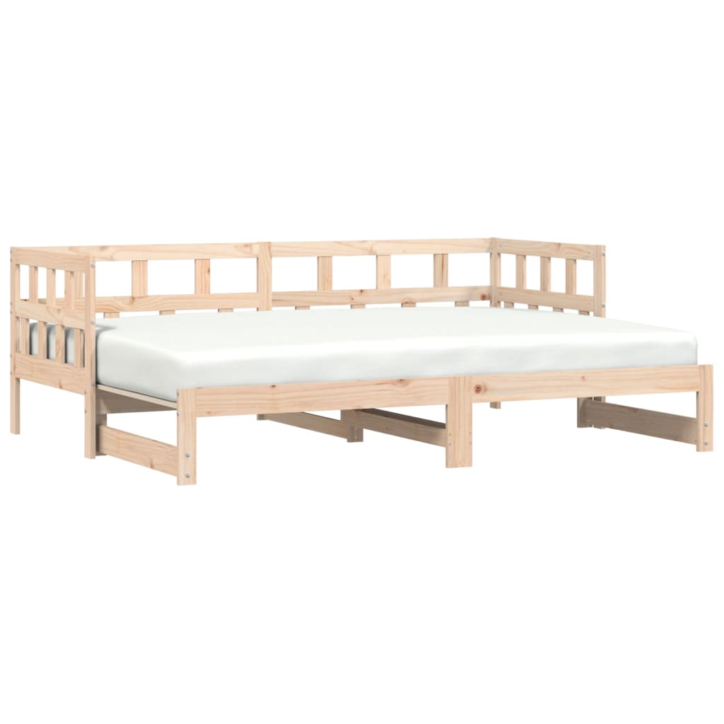 Solid Wood Daybed with Trundle 80x200 cm - No Mattress Included