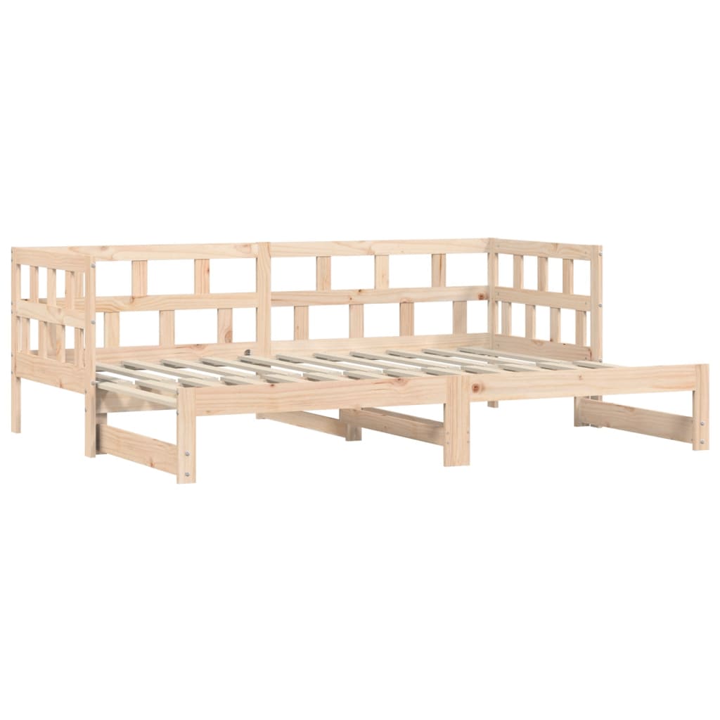 Solid Wood Daybed with Trundle 80x200 cm - No Mattress Included