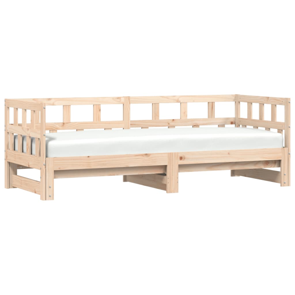 Solid Wood Daybed with Trundle 80x200 cm - No Mattress Included