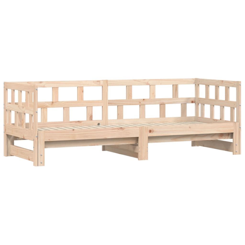 Solid Wood Daybed with Trundle 80x200 cm - No Mattress Included