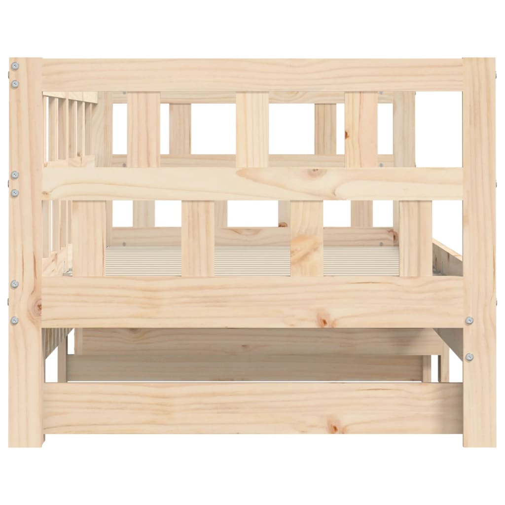 Solid Wood Daybed with Trundle 80x200 cm - No Mattress Included