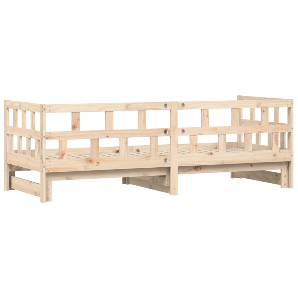 Solid Wood Daybed with Trundle 80x200 cm - No Mattress Included