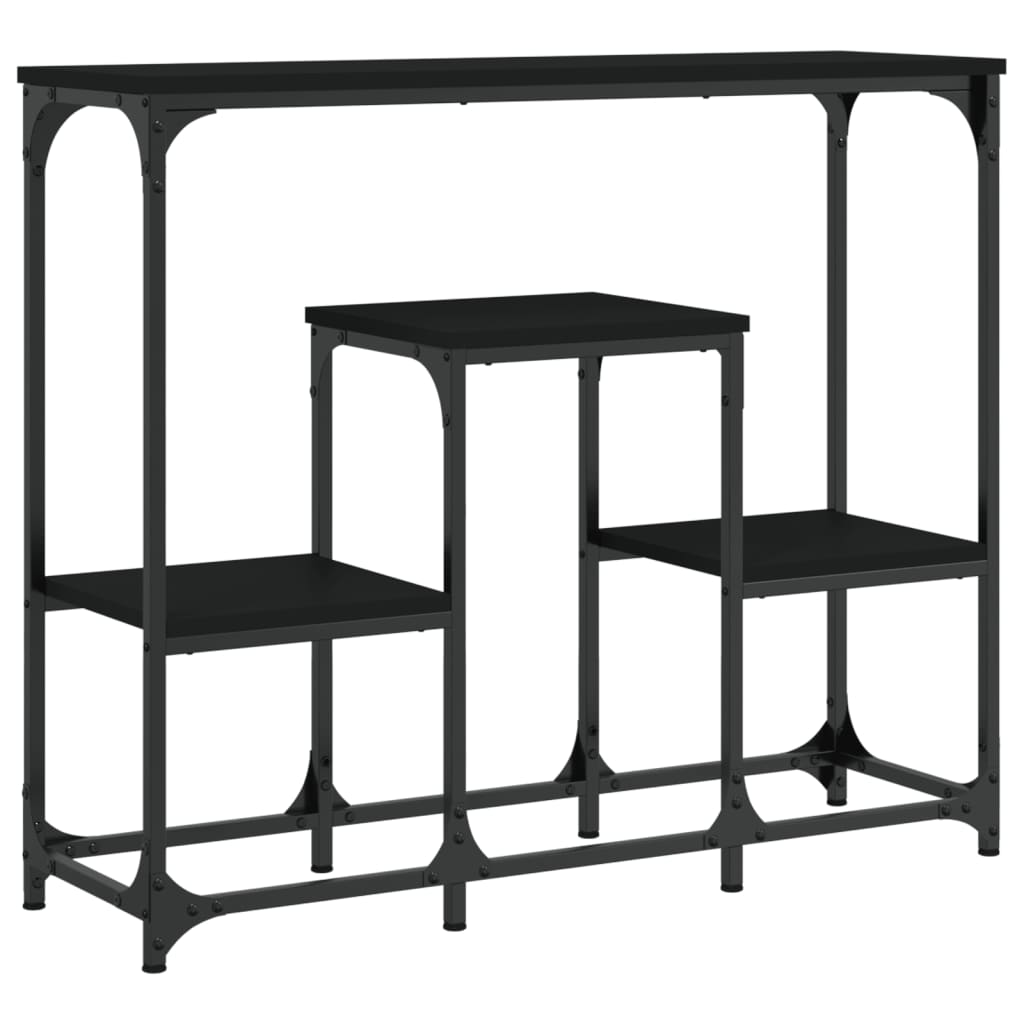 Black Engineered Wood Console Table - 89.5x28x76 cm