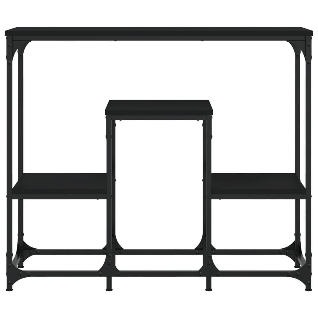 Black Engineered Wood Console Table - 89.5x28x76 cm